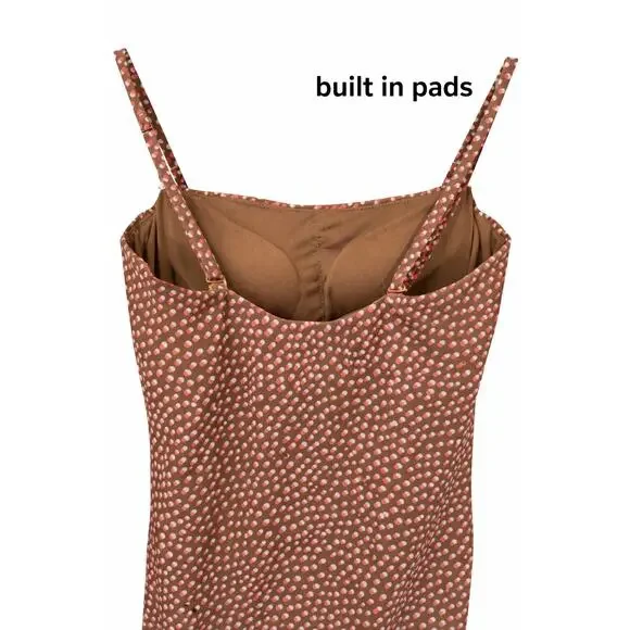 Aerie S/P Tie Front Cutout One Piece Swimsuit Polka Dot Full Coverage Resort - Picture 10 of 10